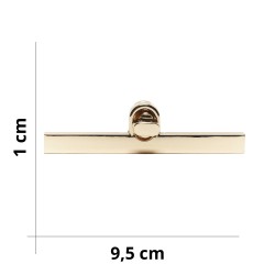 Chiusura a girello ad asta per borse fai da te  - Oro - Misura 9,5x1 cm