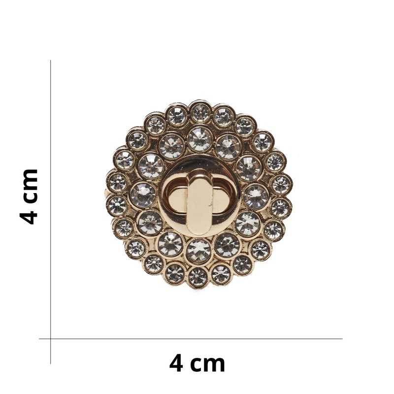 Fermoir bijou torsadé pour sacs DIY - Doré - Taille 4x4 cm Fermoir bijou torsadé pour sacs DIY - Doré - Taille 4x4 cm