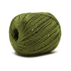 Aurora filato paillettes viscosa - Verde Militare, gomitolo per uncinetto