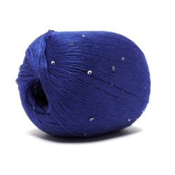 Aurora filato paillettes viscosa - Blu Elettrico, gomitolo per uncinetto