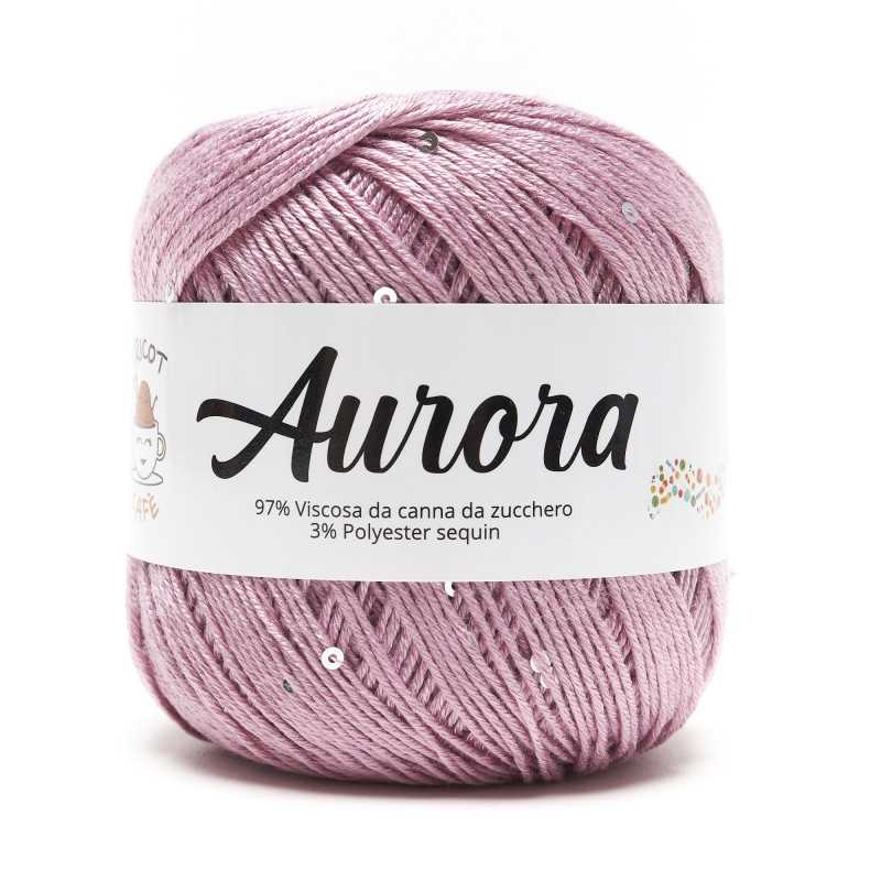 Filato Aurora con paillettes - colore Rosa Antico, viscosa naturale per uncinetto e ferri Filato Aurora con paillettes - colore Rosa Antico, viscosa naturale per uncinetto e ferri