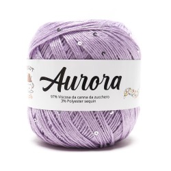 Filato Aurora con paillettes - colore Lilla, viscosa naturale per uncinetto e ferri