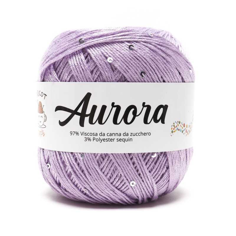 Filato Aurora con paillettes - colore Lilla, viscosa naturale per uncinetto e ferri Filato Aurora con paillettes - colore Lilla, viscosa naturale per uncinetto e ferri