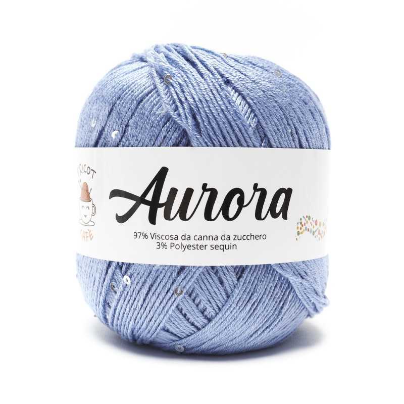 Filato Aurora con paillettes - colore Indaco, viscosa naturale per uncinetto e ferri Filato Aurora con paillettes - colore Indaco, viscosa naturale per uncinetto e ferri