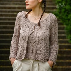 Cardigan e top realizzati con filato Aurora viscosa e paillettes - completo uncinetto elegante