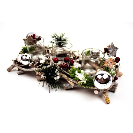 Wooden Christmas candle holder