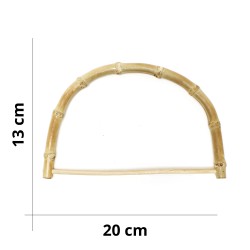 Coppia di manici in bamboo chiaro per borse  - 20x13 cm