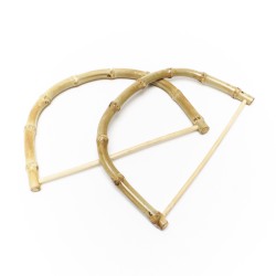 Coppia di manici in bamboo chiaro per borse