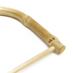 Coppia di manici in bamboo chiaro per borse - Dettaglio