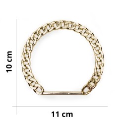 Manico per borsa ad anello tipo catena - Misura 10x11 cm - Oro