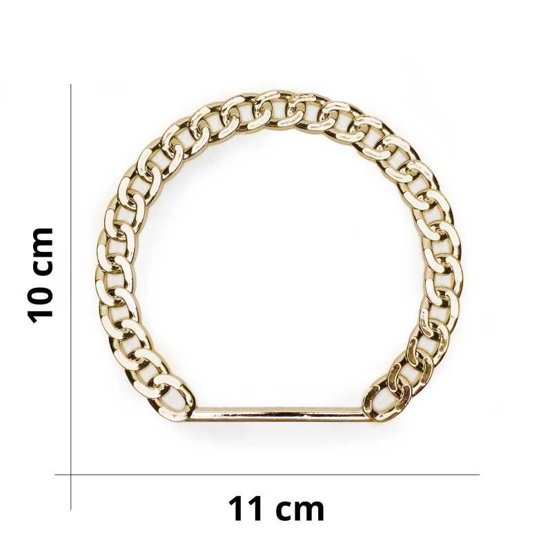 Manico per borsa ad anello tipo catena - Misura 10x11 cm - Oro Manico per borsa ad anello tipo catena - Misura 10x11 cm - Oro