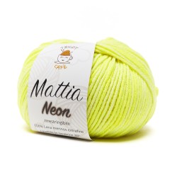 Gomitolo di lana merinos extrafine giallo neon Mattia Neon del marchio Tricot Café