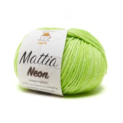 Gomitolo di lana merinos extrafine verde neon Mattia Neon del marchio Tricot Café