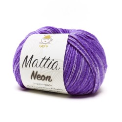 Gomitolo di lana merinos extrafine viola neon Mattia Neon del marchio Tricot Café
