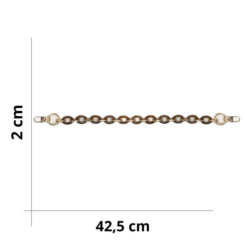 Manico a catena in resina per borse uncinetto e in tessuto fai da te - Misura - 42,5x2cm - Resina Marrone Marmorizzato 374 Manico a catena in resina per borse uncinetto e in tessuto fai da te - Misura - 42,5x2cm - Resina Marrone Marmorizzato 374