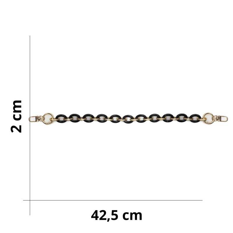 Anse chaîne en résine pour sacs en tissu crochet et DIY - Taille - 42,5x2cm - Résine Noir Marbré 371 Anse chaîne en résine pour sacs en tissu crochet et DIY - Taille - 42,5x2cm - Résine Noir Marbré 371