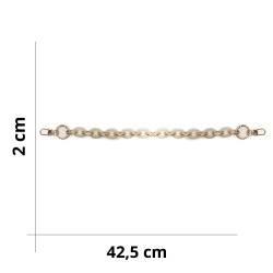 Anse chaîne en résine pour sacs en tissu crochet et DIY - Dimensions - 42,5x2cm - Beige Marbré 375