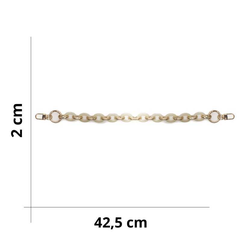 Anse chaîne en résine pour sacs en tissu crochet et DIY - Dimensions - 42,5x2cm - Beige Marbré 375