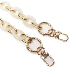 Anse chaîne en résine pour sacs en tissu crochet et DIY - Dimensions - 42,5x2cm - Beige Marbré 375 - Détail