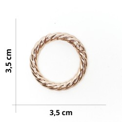 Round Striped Snap Hook for DIY Bags - Gold - Ø 3.5 cm