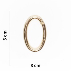 Oval snap hook for crochet and fabric bags - Gold - Size 5x3 cm