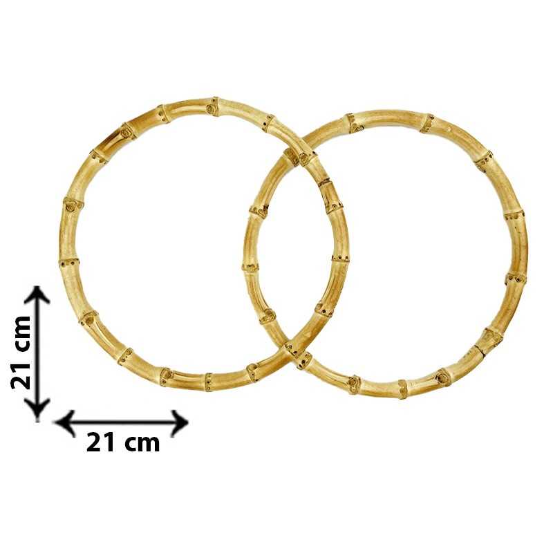 Paire de poignées rondes en bambou clair - Ø 21 cm Paire de poignées rondes en bambou clair - Ø 21 cm