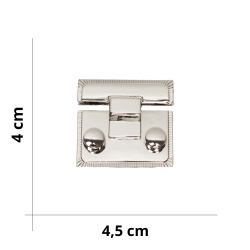 Chiusura a scatto quadrata con rotelline - Argento - Misura 4,5x4 cm
