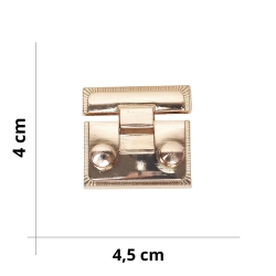 Chiusura a scatto quadrata con rotelline - Oro - Misura 4,5x4 cm