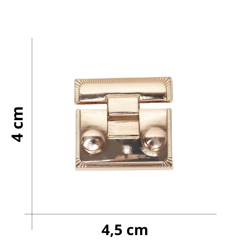 Chiusura a scatto quadrata con rotelline - Oro - Misura 4,5x4 cm Chiusura a scatto quadrata con rotelline - Oro - Misura 4,5x4 cm