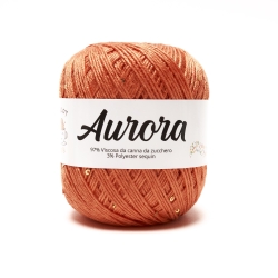 Filato Aurora con paillettes - colore Arancio, viscosa naturale per uncinetto e ferri