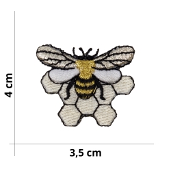 Bee on Hive Iron-on Patch...