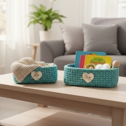 Eco Heart Basket Set -...