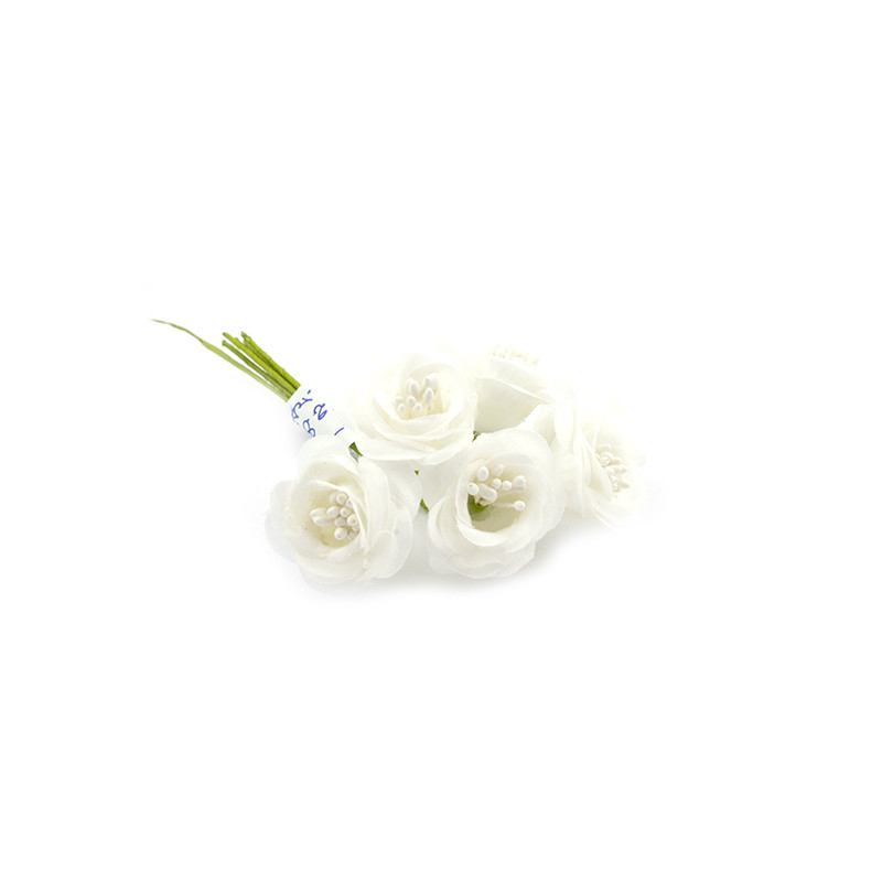 Decorazione Bomboniere Fiore Bianco 6pz.