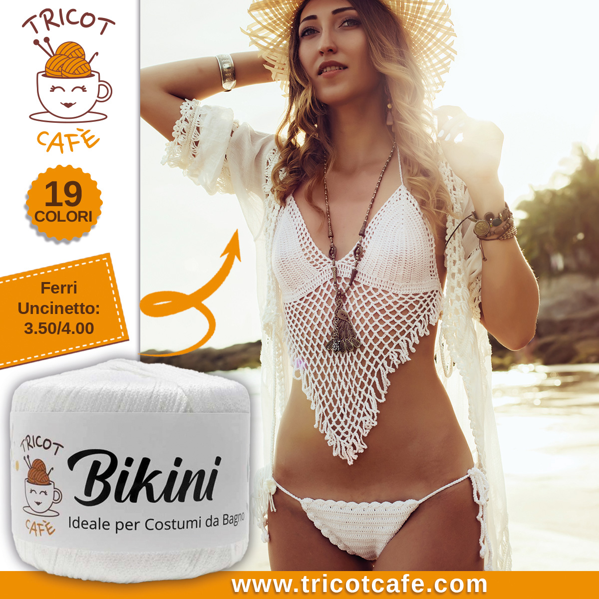 costume lavorato all'uncinetto filato bikini